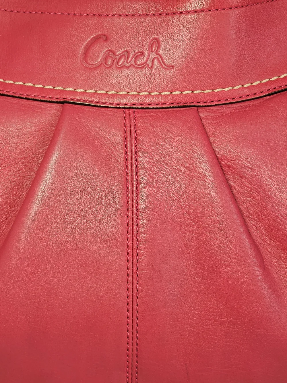 VTG Coach Fuchsia Soho Pleated Leather Hobo Shoulder Bag